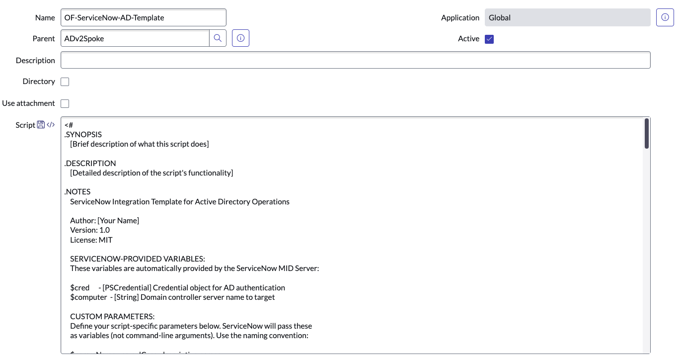 ServiceNow MID Server PowerShell Template for Active Directory - Image 2